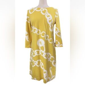 Lilly Pulitzer Large Jonah Ball And Chain Ponte Shift Dress Shorely yellow White